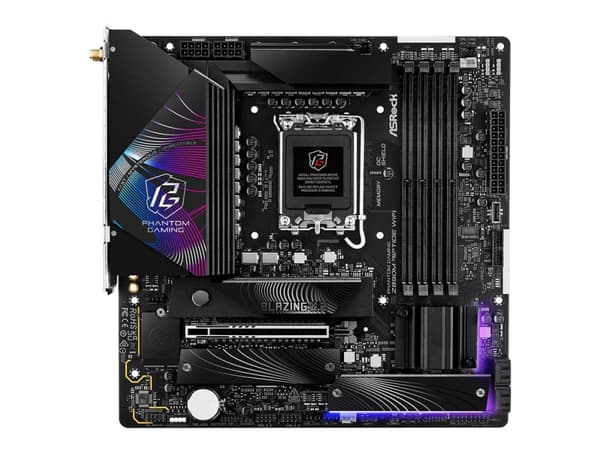 ASRock Phantom Gaming Z890M RIPTIDE WIFI - Hovedkort - micro ATX - LGA1851-sokkel - Z890 Chipset - USB4, USB 3.2 Gen 2, USB 3.2 Gen 1 - 5 Gigabit Eth