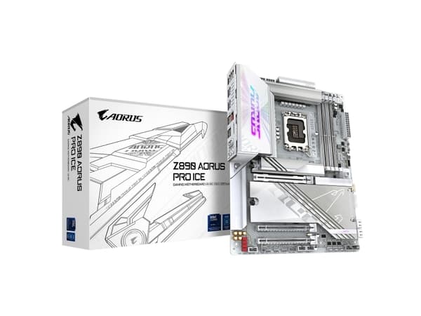 AORUS Z890 PRO ICE - Hovedkort - ATX - LGA1851-sokkel - Z890 Chipset - USB4, USB 3.2 Gen 2, USB 3.2 Gen 1, USB-C 3.2 Gen 2x2 - 5 Gigabit Ethernet, Bl