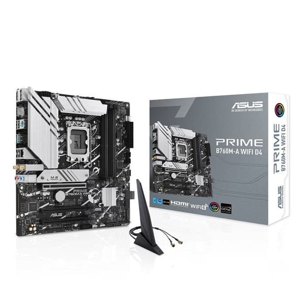 Moderkort - Asus - PRIME B760M-A WIFI D4 - Micro ATX - LGA 1700 - 128 GB RAM DDR4