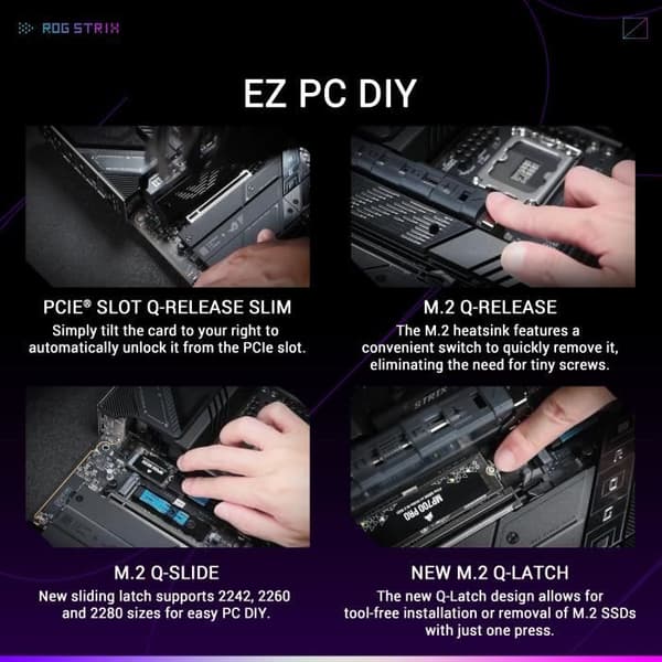Moderkort - ASUS - STRIX Z890-E GAMING WIFI - Integrerat Wi-Fi - LGA1851 - ATX