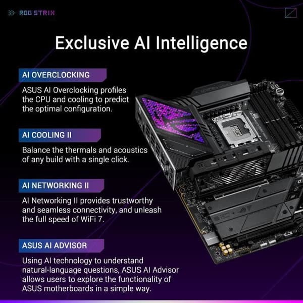 Moderkort - ASUS - STRIX Z890-E GAMING WIFI - Integrerat Wi-Fi - LGA1851 - ATX
