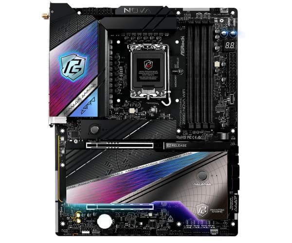 ASRock Phantom Gaming Z890 NOVA WIFI - Hovedkort - ATX - LGA1851-sokkel - Z890 Chipset - USB4, USB-C 3.2 Gen 2x2, USB 3.2 Gen 2, USB 3.2 Gen 1 - 5 Gi