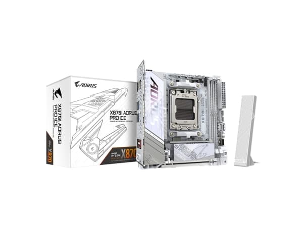 AORUS X870I PRO ICE - Hovedkort - mini-ITX - Socket AM5 - AMD X870 Chipset - USB4, USB-C 3.2 Gen2, USB 3.2 Gen 2, USB 3.2 Gen 1 - Wi-Fi 7, 2.5 Gigabi
