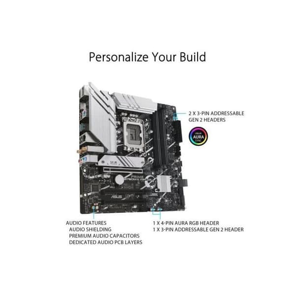 Moderkort - Asus - PRIME B760M-A WIFI D4 - Micro ATX - LGA 1700 - 128 GB RAM DDR4