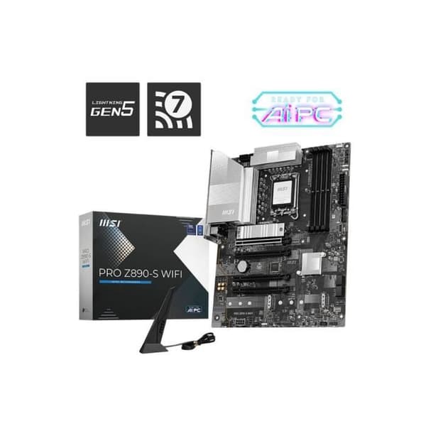 Moderkort - MSI - PRO Z890-S WIFI - Wi-Fi 7, 5G LAN, Thunderbolt 4, PCIe 5.0, silver