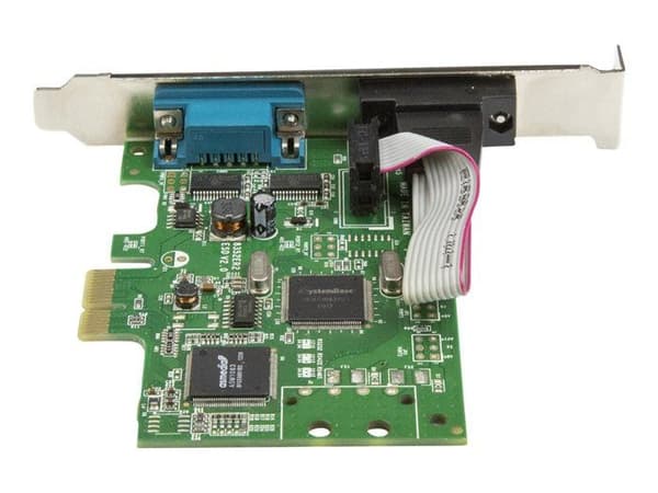 STARTECH 2-portars DB9 RS232 seriellt PCI Express-kort - seriell PCIe-adapter med dubbla spår 16C1050 UART - PCI Express x1