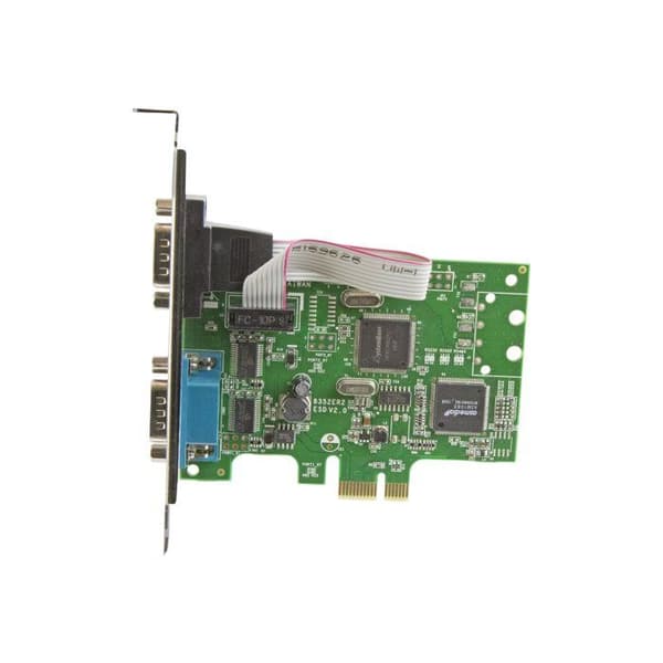 STARTECH 2-portars DB9 RS232 seriellt PCI Express-kort - seriell PCIe-adapter med dubbla spår 16C1050 UART - PCI Express x1