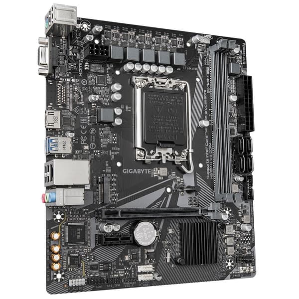 GIGABYTE H610M H V3 DDR4 bundkort - Understøtter Intel Core 14th CPU'er, 4+1+1 Hybrid Phases Digital VRM, op til 3200MHz DDR4, 1xPCIe 3.0 M.2, GbE LA