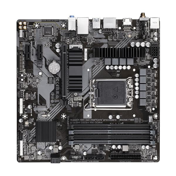GIGABYTE B760M DS3H AX DDR4 bundkort - Understøtter Intel Core 14. generations CPU'er, 6+2+1 faset digital VRM, op til 5333 MHz DDR4 (OC), 2xPCIe 4.0