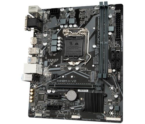 GIGABYTE H410M H V2 bundkort - Understøtter Intel Core 10. CPU'er, op til 2933 MHz DDR4 (OC), 1xPCIe 3.0 M.2, GbE LAN, USB 3.2 Gen 1