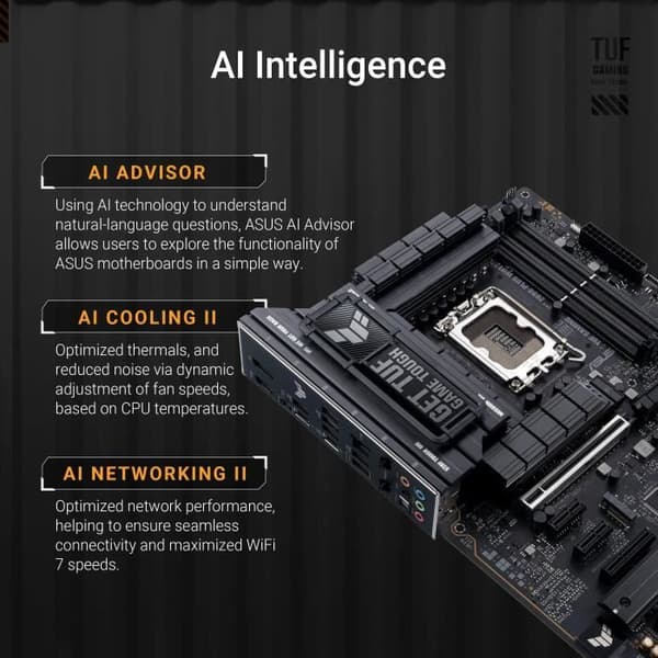 Moderkort - ASUS TUF GAMING Z890-PLUS WIFI - DDR5 - Integrerad WiFi - ATX