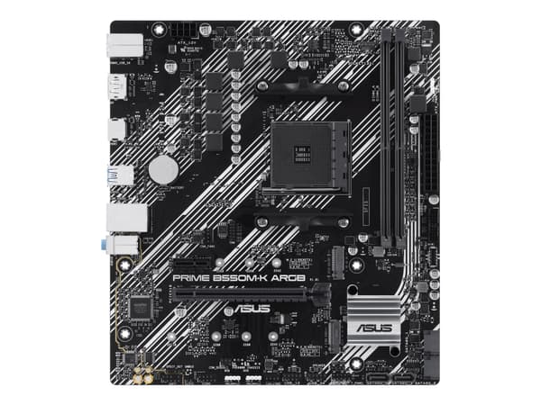 ASUS PRIME B550M-K ARGB - Moderkort - micro ATX - Socket AM4 - AMD B550 Chipuppsättning - USB 3.2 Gen 1 - Gigabit LAN - inbyggda grafiken (CPU krävs)