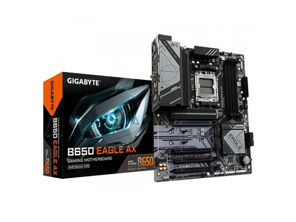 Gigabyte B650 EAGLE AX - Emolevy - ATX - Socket AM5 - AMD B650 piirisarja - USB-C 3.2 Gen 1, USB 3.2 Gen 2, USB 3.2 Gen 1 - Gigabit LAN - sisäinen gr