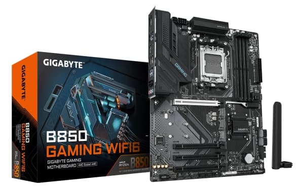 Gigabyte B850 GAMING WIFI6 - Moderkort - ATX - Socket AM5 - AMD B850 Chipuppsättning - USB-C 3.2 Gen 1, USB 3.2 Gen 2, USB 3.2 Gen 1 - Wi-Fi 6, Bluet