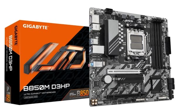 Gigabyte B850M D3HP - Hovedkort - micro ATX - Socket AM5 - AMD B850 Chipset - USB-C 3.2 Gen 1, USB 3.2 Gen 1 - Gigabit LAN - innbygd grafikk (CPU kre