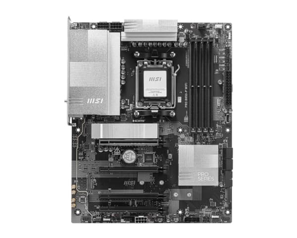 MSI PRO B850-P WIFI - Moderkort - ATX - Socket AM5 - AMD B850 Chipuppsättning - USB 3.2 Gen 2, USB-C 3.2 Gen2, USB 3.2 Gen 1 - 5 Gigabit Ethernet, Wi