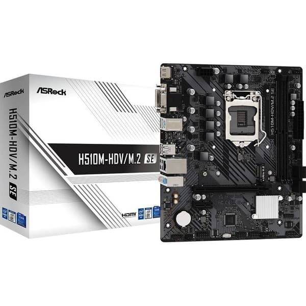 Moderkort - ASROCK - H510M-HDV/M - Intel 10:e/11:e generationen - DDR4 upp till 3200MHz - PCIe 4.0 x16