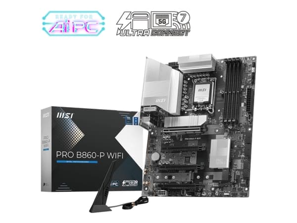 MSI PRO B860-P WIFI - Hovedkort - ATX - LGA1851-sokkel - B860 Chipset - USB 3.2 Gen 2, USB 3.2 Gen 1 - 5 Gigabit Ethernet, Wi-Fi 7 - innbygd grafikk