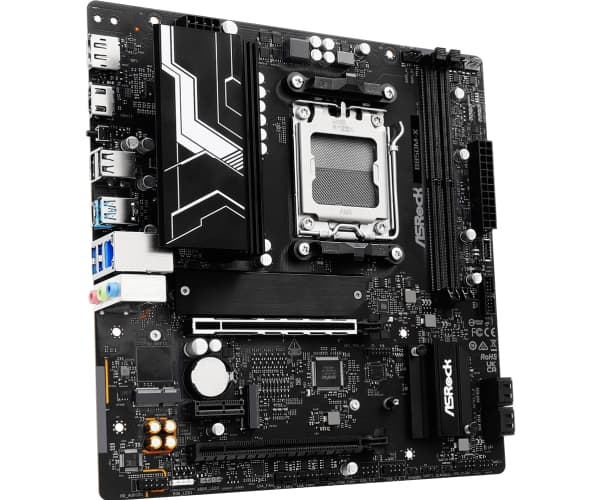 ASRock B850M-X - Moderkort - micro ATX - Socket AM5 - AMD B850 Chipuppsättning - USB 3.2 Gen 1, USB-C 3.2 Gen 1 - 2.5 Gigabit LAN - inbyggda grafiken