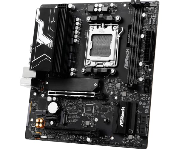 ASRock B850M-X - Moderkort - micro ATX - Socket AM5 - AMD B850 Chipuppsättning - USB 3.2 Gen 1, USB-C 3.2 Gen 1 - 2.5 Gigabit LAN - inbyggda grafiken