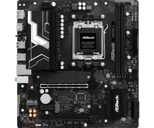 ASRock B850M-X - Moderkort - micro ATX - Socket AM5 - AMD B850 Chipuppsättning - USB 3.2 Gen 1, USB-C 3.2 Gen 1 - 2.5 Gigabit LAN - inbyggda grafiken