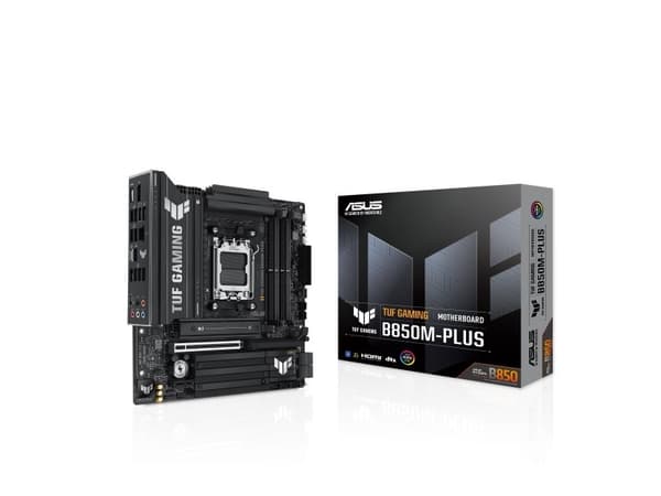 ASUS TUF GAMING B850M-PLUS - Moderkort - micro ATX - Socket AM5 - AMD B850 Chipuppsättning - USB-C 3.2 Gen 2x2, USB-C 3.2 Gen2, USB 3.2 Gen 2, USB 3.