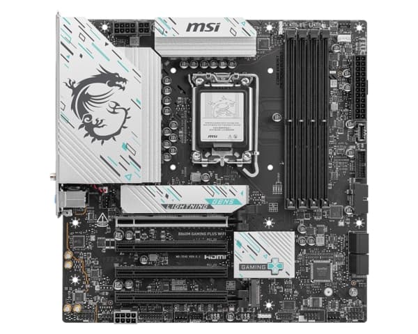 MSI B860M GAMING PLUS WIFI - Hovedkort - micro ATX - LGA1851-sokkel - B860 Chipset - USB-C 3.2 Gen2, USB-C 3.2 Gen 1, USB 3.2 Gen 1 - 5 Gigabit Ether