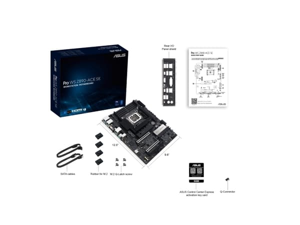ASUS PRO WS Z890-ACE SE - Hovedkort - ATX - LGA1851-sokkel - Z890 Chipset - USB-C 3.2 Gen 2x2, USB 3.2 Gen 2, USB4, USB 3.2 Gen 1 - 10 Gigabit LAN, 2