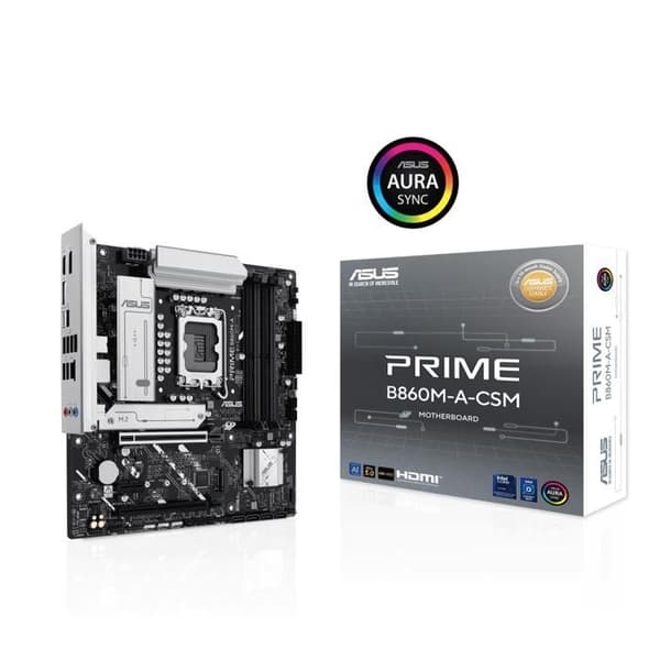 Moderkort - ASUS - PRIME B860M-A-CSM - Socket LGA1200 - Max 1 processor - Intel Core Ultra