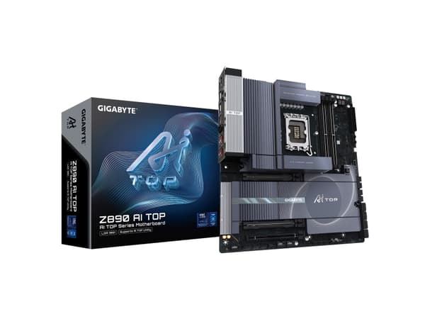 GIGABYTE Z890 AI TOP Motherboard - Supports Intel Core Ultra (Series 2) CPUs, 16+1+2 phases VRM, up to 9500MHz DDR5 (OC), 1xPCIe 5.0 + 3xPCIe 4.0 M.2