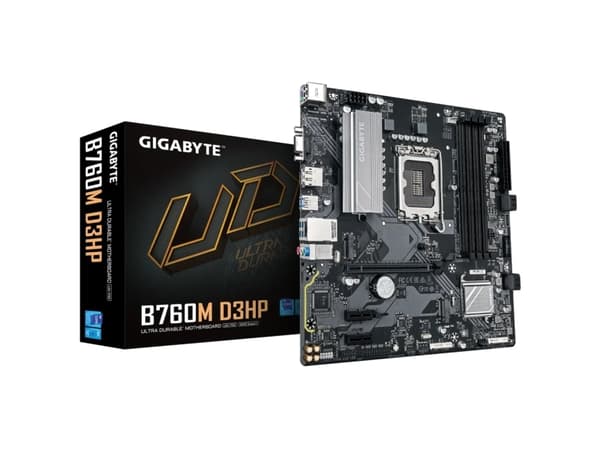 Gigabyte B760M D3HP - Hovedkort - micro ATX - LGA1700-sokkel - B760 Chipset - USB-C 3.2 Gen 1, USB 3.2 Gen 1 - Gigabit LAN - innbygd grafikk (CPU kre