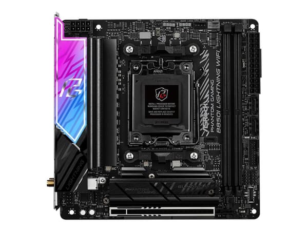 ASRock Phantom Gaming B850I LIGHTNING WIFI - Hovedkort - mini-ITX - Socket AM5 - AMD B850 Chipset - USB-C 3.2 Gen2, USB-C 3.2 Gen 1, USB 3.2 Gen 2, U