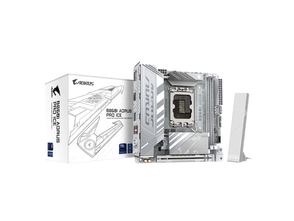 AORUS B860I PRO ICE - Hovedkort - mini-ITX - LGA1851-sokkel - B860 Chipset - USB4, USB-C 3.2 Gen2, USB 3.2 Gen 1, USB 3.2 Gen 2 - Bluetooth, 2.5 Giga