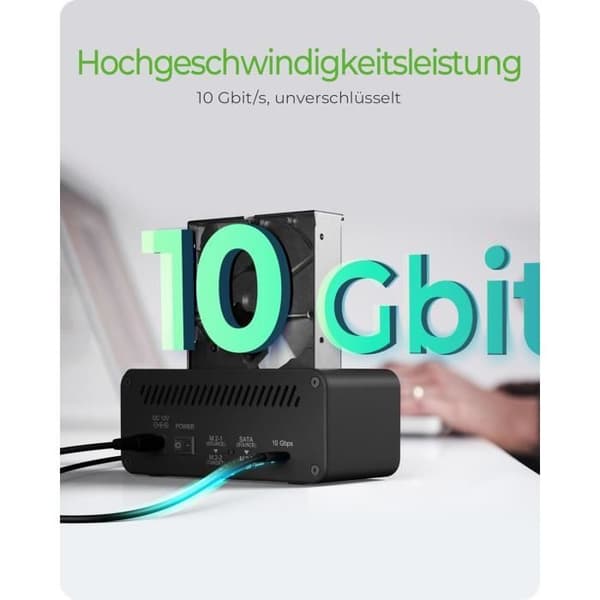 HDD/M.2 NVMe SSD-docka - ICY BOX - IB-2924MSCL-C31 - USB 3.2 Gen 2 - Enkel kloning - 10 Gbit/s