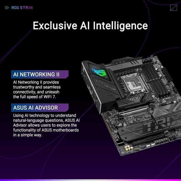 Moderkort ATX - ASUS - ROG Strix B860-F Gaming WiFi - Avancerad AI - Wi-Fi 7 - Sockel LGA 1851