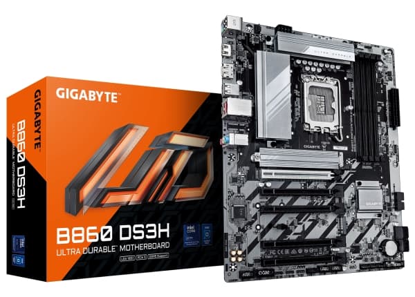 GIGABYTE B860 DS3H Motherboard - Supports Intel Core Ultra CPUs, 8+1+2+2 phases VRM, up to 9066MHz DDR5, 1xPCIe 5.0 + 1xPCIe 4.0 M.2, 2.5 GbE LAN, US