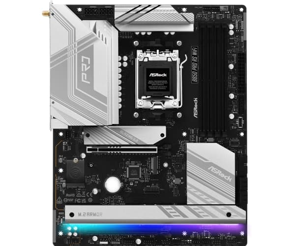 ASRock B850 Pro RS WiFI - Hovedkort - ATX - Socket AM5 - AMD B850 Chipset - USB-C 3.2 Gen 2x2, USB-C 3.2 Gen2, USB-C 3.2 Gen 1, USB 3.2 Gen 1 - 2.5 G