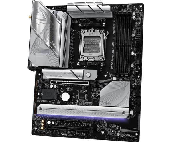 ASRock B850 LIVEMIXER WIFI - Moderkort - ATX - Socket AM5 - AMD B850 Chipuppsättning - USB-C 3.2 Gen 2x2, USB-C 3.2 Gen2, USB 3.2 Gen 2, USB 3.2 Gen