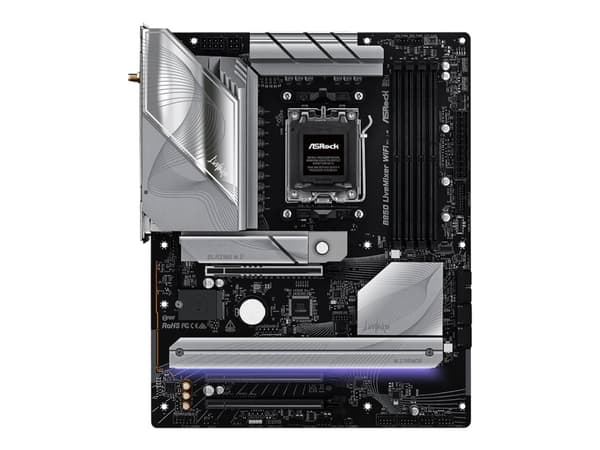 ASRock B850 LIVEMIXER WIFI - Moderkort - ATX - Socket AM5 - AMD B850 Chipuppsättning - USB-C 3.2 Gen 2x2, USB-C 3.2 Gen2, USB 3.2 Gen 2, USB 3.2 Gen