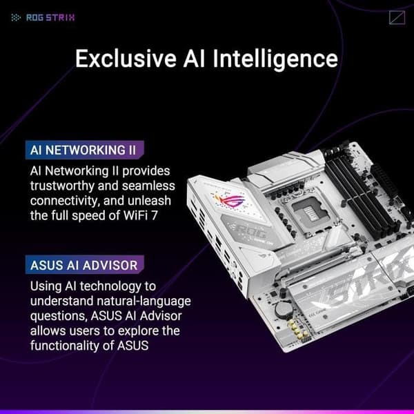 Moderkort mATX - ASUS - ROG Strix B860-G - WiFi 7 - PCIe 5.0 - DDR5 SDRAM