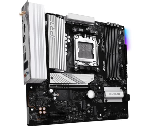 ASRock B850M Pro RS WiFi - Hovedkort - micro ATX - Socket AM5 - AMD B850 Chipset - USB-C 3.2 Gen2, USB-C 3.2 Gen 1, USB 3.2 Gen 2, USB 3.2 Gen 1 - 2.