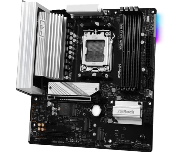 ASRock B850M Pro RS WiFi - Hovedkort - micro ATX - Socket AM5 - AMD B850 Chipset - USB-C 3.2 Gen2, USB-C 3.2 Gen 1, USB 3.2 Gen 2, USB 3.2 Gen 1 - 2.