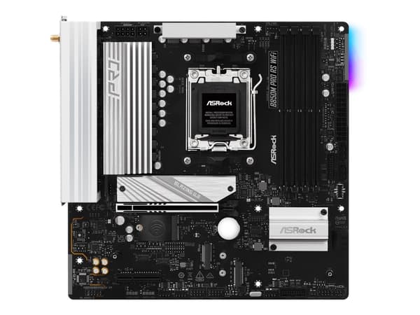 ASRock B850M Pro RS WiFi - Hovedkort - micro ATX - Socket AM5 - AMD B850 Chipset - USB-C 3.2 Gen2, USB-C 3.2 Gen 1, USB 3.2 Gen 2, USB 3.2 Gen 1 - 2.