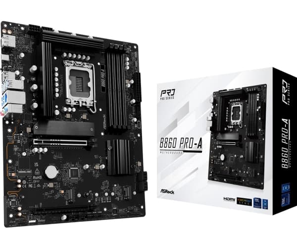 ASRock B860 Pro-A - Hovedkort - ATX - LGA1851-sokkel - B860 Chipset - USB-C 3.2 Gen 2x2, USB-C 3.2 Gen2, USB 3.2 Gen 2, USB 3.2 Gen 1 - 2.5 Gigabit L