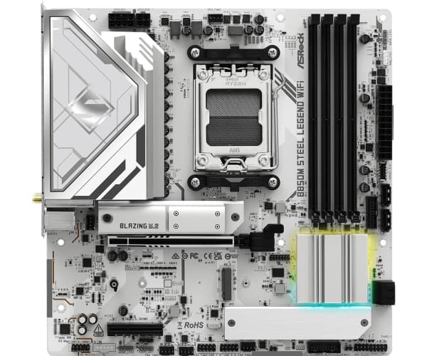 ASRock B850M STEEL LEGEND WIFI - Hovedkort - micro ATX - Socket AM5 - AMD B850 Chipset - USB 3.2 Gen 2, USB-C 3.2 Gen2, USB 3.2 Gen 1 - 2.5 Gigabit L