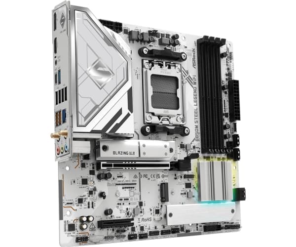ASRock B850M STEEL LEGEND WIFI - Hovedkort - micro ATX - Socket AM5 - AMD B850 Chipset - USB 3.2 Gen 2, USB-C 3.2 Gen2, USB 3.2 Gen 1 - 2.5 Gigabit L