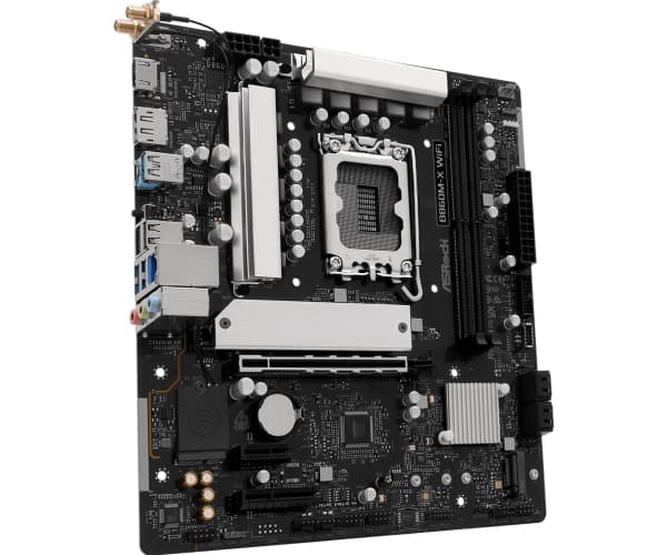 ASRock B860M-X WiFI - Hovedkort - micro ATX - LGA1851-sokkel - B860 Chipset - USB-C 3.2 Gen 2x2, USB-C 3.2 Gen 1, USB 3.2 Gen 1 - 2.5 Gigabit LAN, Bl