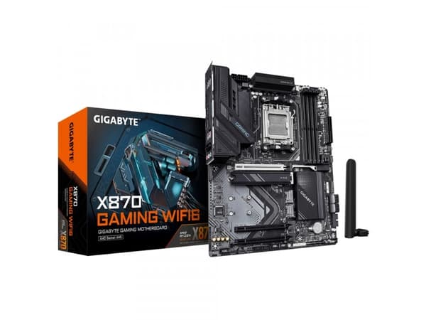 Gigabyte X870 GAMING WIFI6 - Moderkort - ATX - Socket AM5 - AMD X870 Chipuppsättning - USB4, USB 3.2 Gen 2, USB 3.2 Gen 1, USB-C 3.2 Gen 2x2 - 2.5 Gi