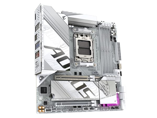 AORUS B850M ELITE WIFI6E ICE - Hovedkort - micro ATX - Socket AM5 - AMD B850 Chipset - USB-C 3.2 Gen 2x2, USB-C 3.2 Gen2, USB 3.2 Gen 1, USB 3.2 Gen