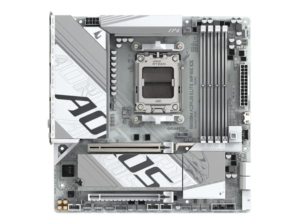 AORUS B850M ELITE WIFI6E ICE - Hovedkort - micro ATX - Socket AM5 - AMD B850 Chipset - USB-C 3.2 Gen 2x2, USB-C 3.2 Gen2, USB 3.2 Gen 1, USB 3.2 Gen